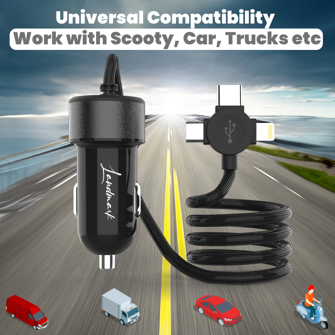 Landmark Car Charger CC608: 3-in-1 Quick Charge Solution