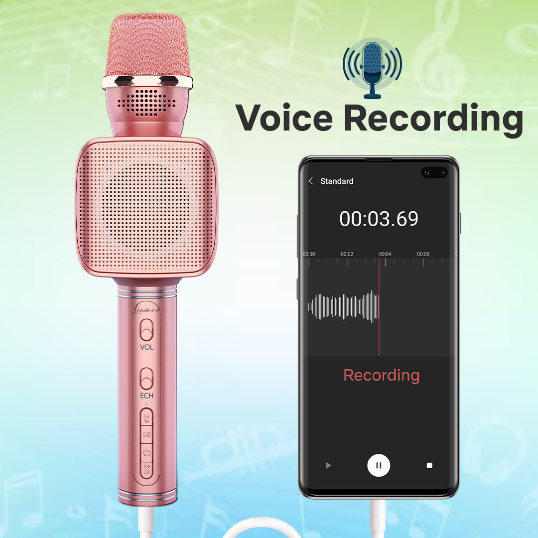 Landmark LM BT1122 Handheld Wireless Singing Mic, Voice Recording Multi-Function Karaoke Microphone