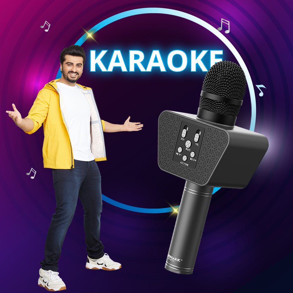 Karaoke mic fashion with bluetooth speaker